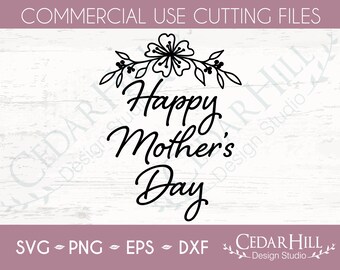 Mother's Day Flower SVG: Floral Design, Cricut Silhouette (Digital Download)
