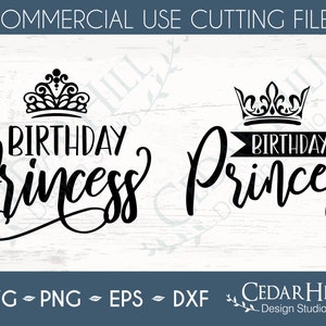 Birthday Princess Crown SVG, Royalty, Dxf, Eps Png, Silhouette, Cricut, Digital download, Hand drawn, Decoration, Shirt, Cut File