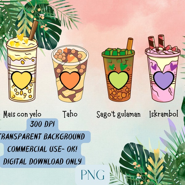 Filipino Dessert Drink, PNG, Print on demand, Instant download, Designs for POD, FIlipino design, Pinoy t-shirt, Filipino POD, Philippines