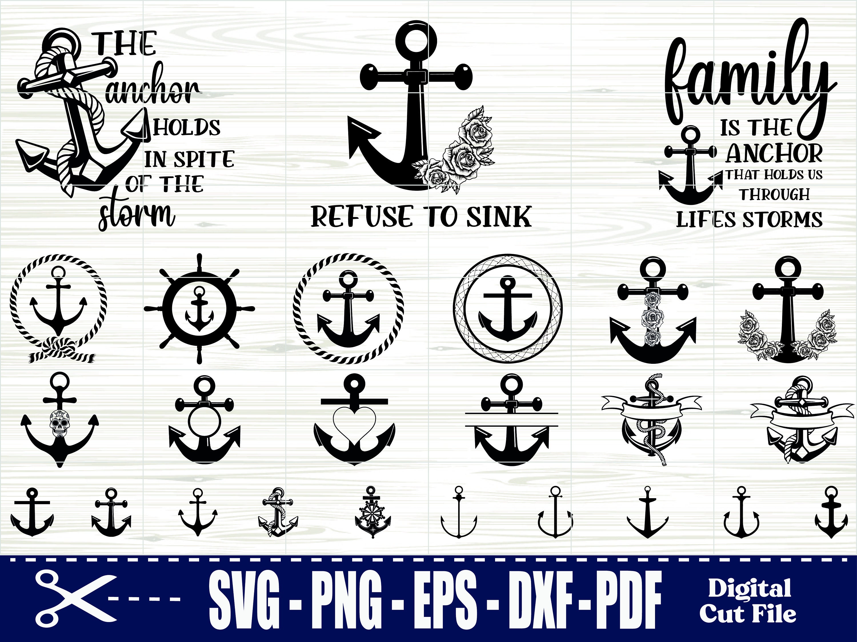 Anchor Big SVG Bundle, Anchor Cut File, Anchor Clipart, Anchor Vector