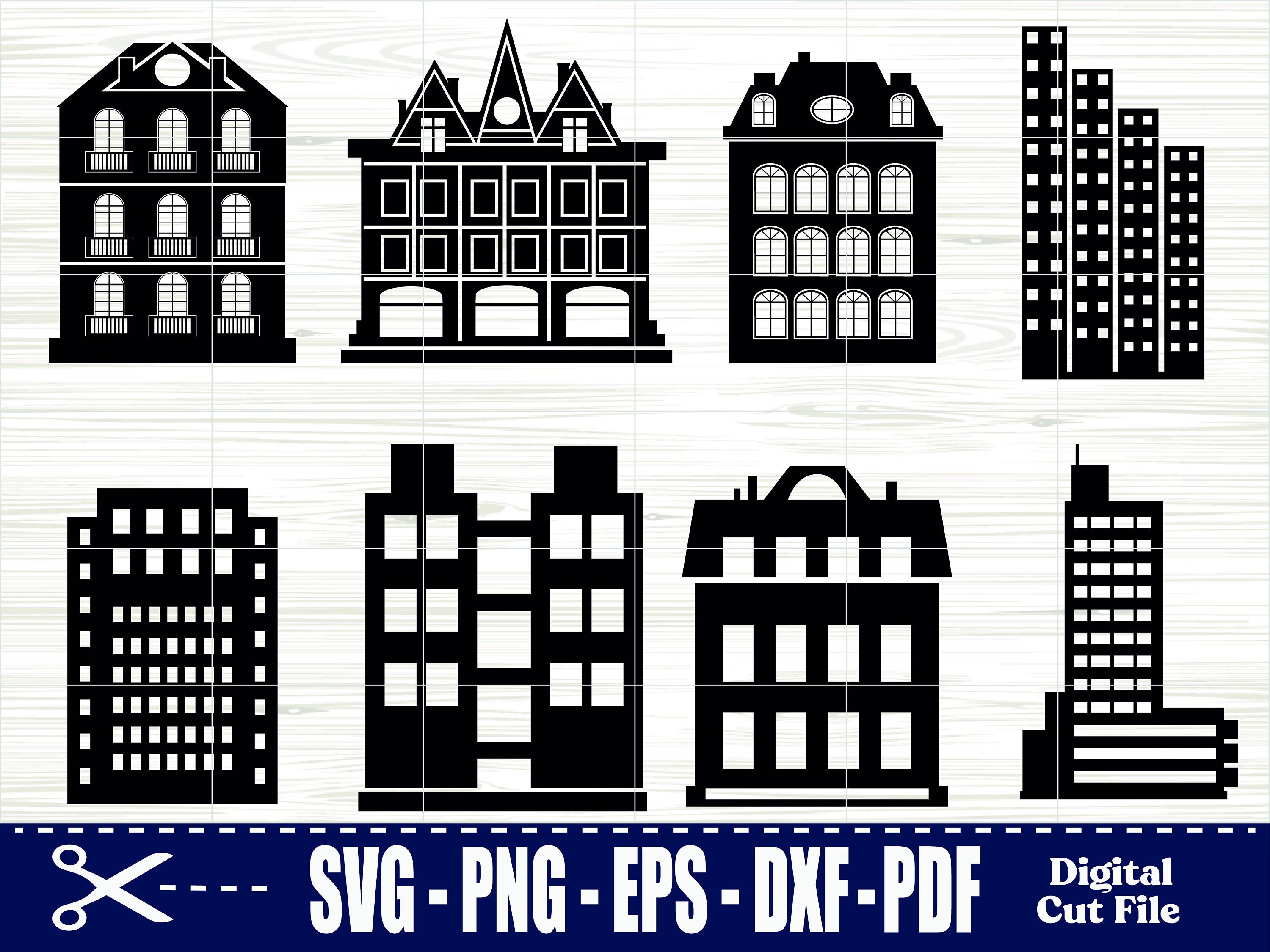 Houses Clipart Set, House Vector Bundle, House Svg, Building Svg, Home ...