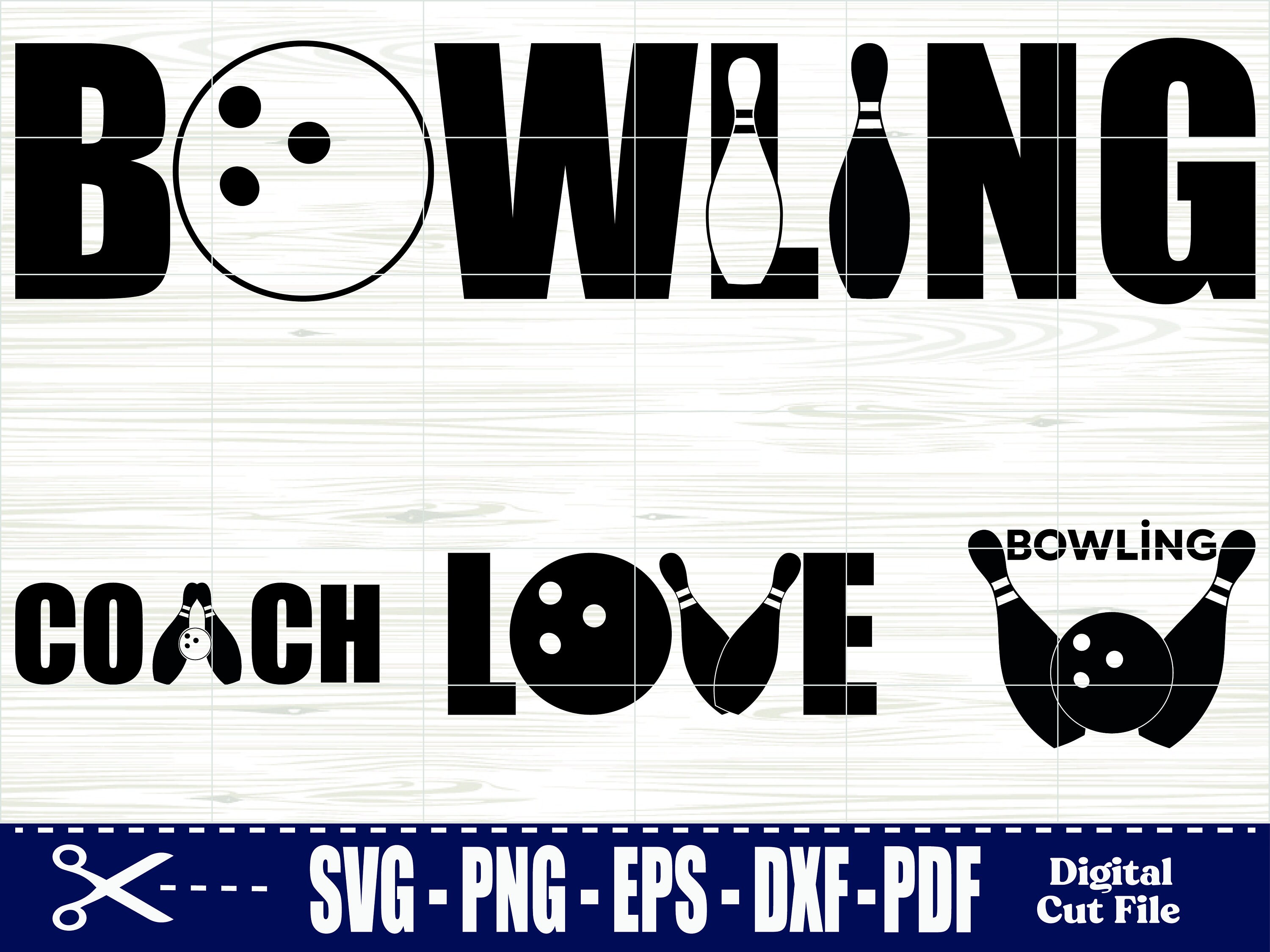 Bowling SVG Bowling Silhouette Bowling Clipart Bowling Ball Bowling Pin