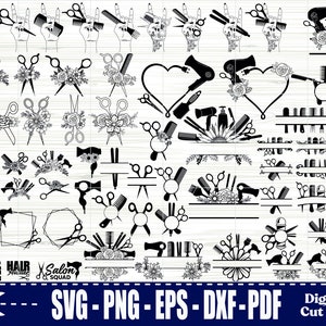 Friseur-Svg-Bundle, Ausrüstungs-Svg-Bundle, Schnittdateien, Friseur-Werkzeuge Svg, Friseur-Vektorgrafiken, SVG, Png, Clipart, Clip Art