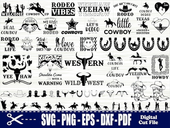 Cowboy SVG Bundle: Western Rodeo Designs (Digital Download)