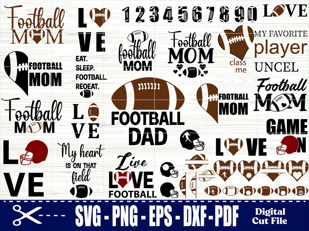 Football Svg, Football SVG Bundle, Football Mom Dad Svg, Football Name ...