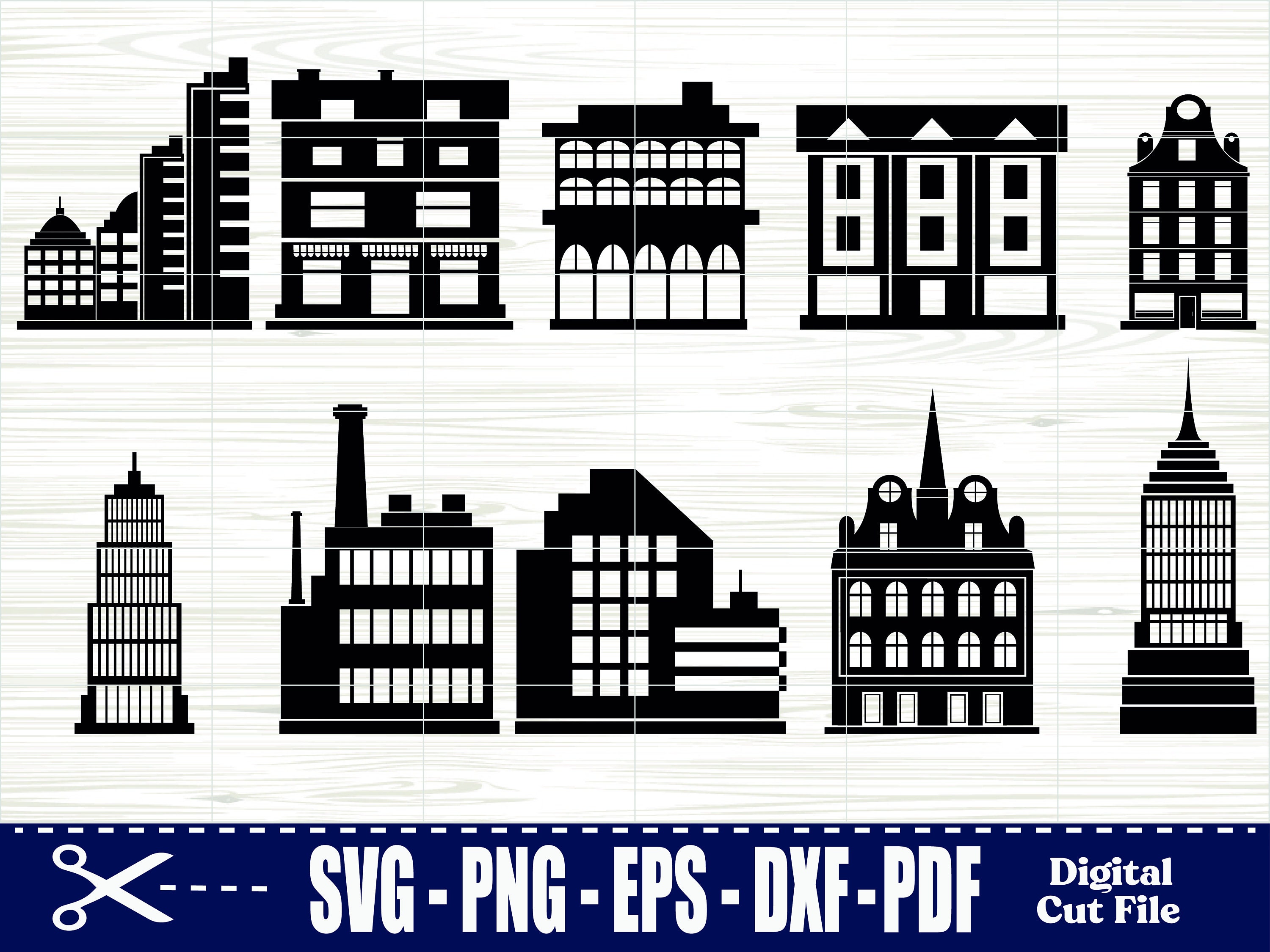 Houses Clipart Set, House Vector Bundle, House Svg, Building Svg, Home ...