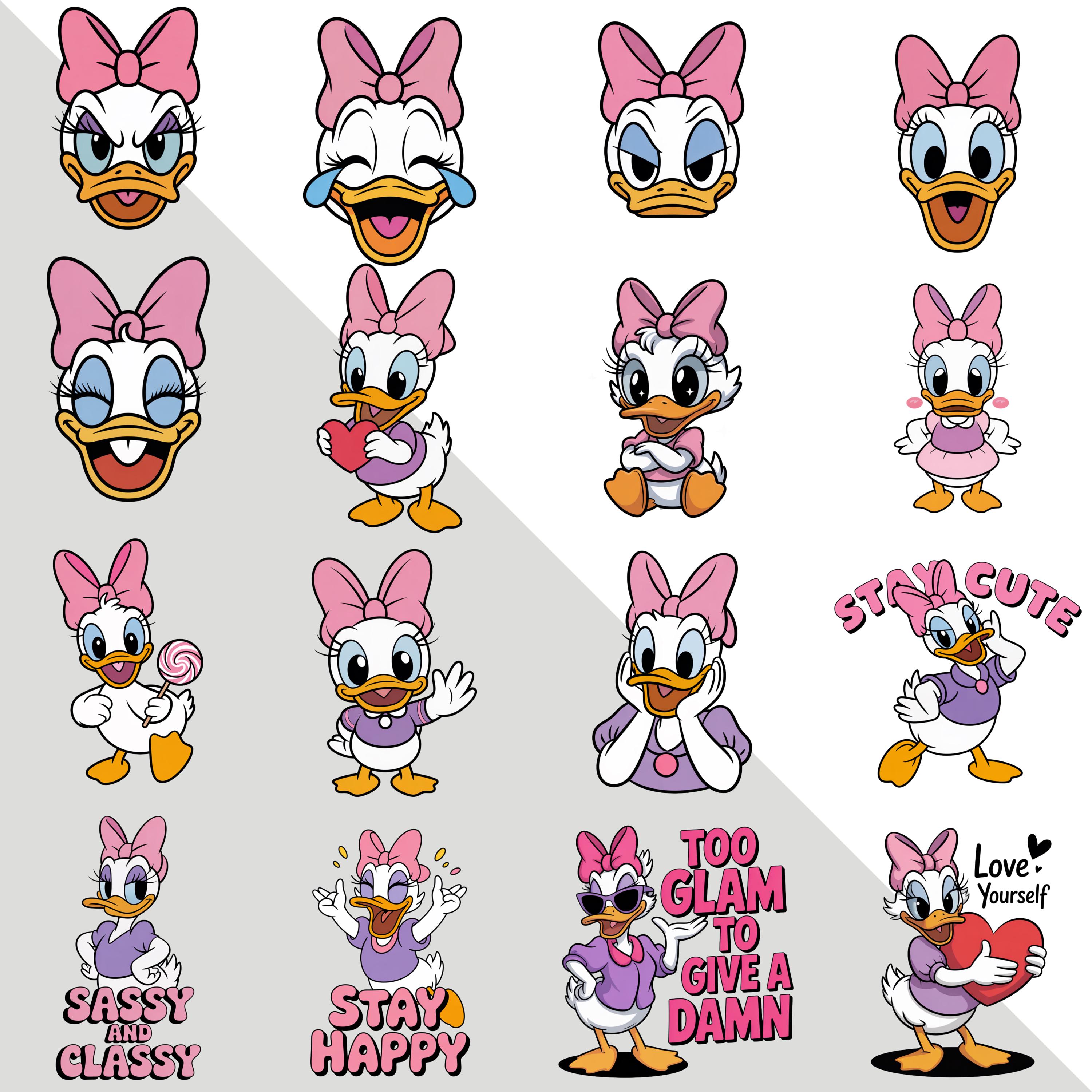 Daisy Duck Clipart Bundle, 38 PNG Files, Stylish Poses (digital ...