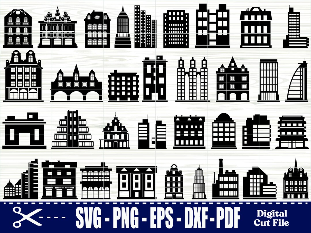 Houses Clipart Set, House Vector Bundle, House Svg, Building Svg, Home ...