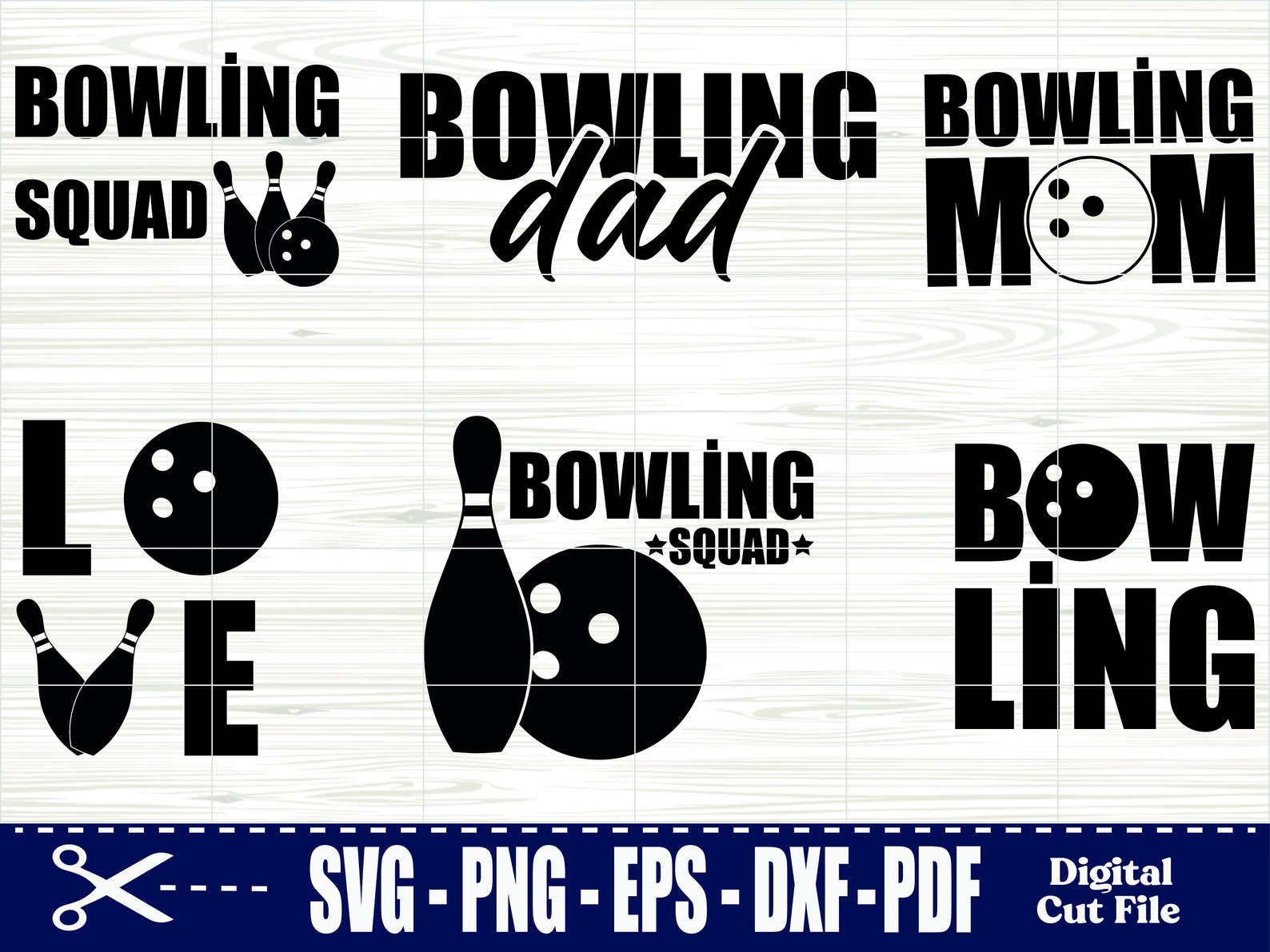 Bowling SVG Bowling Silhouette Bowling Clipart Bowling Ball Bowling Pin