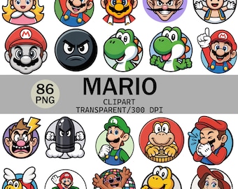 スーパーマリオ ピクセルアート PNG バンドル、スーパーマリオ