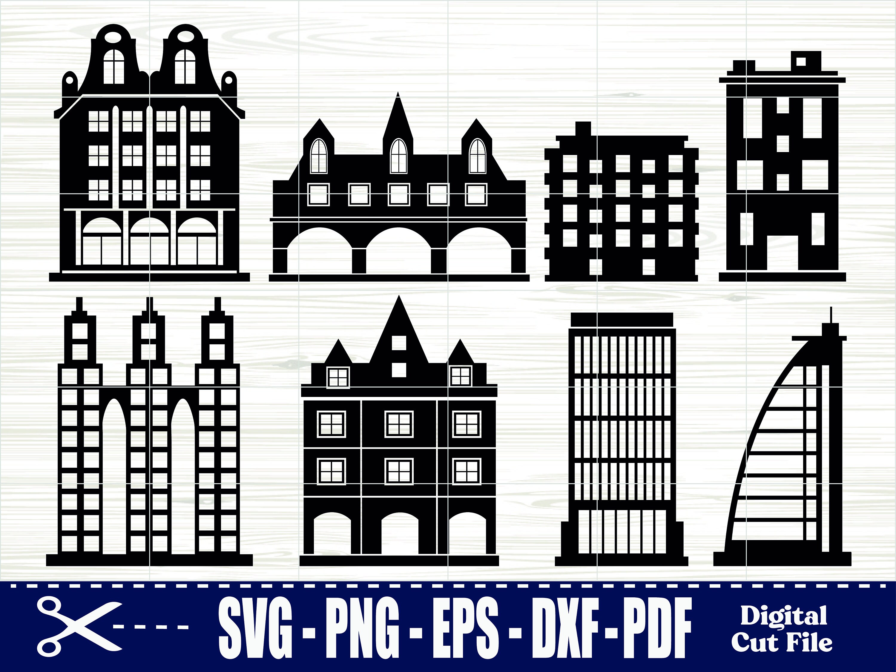 Houses Clipart Set, House Vector Bundle, House Svg, Building Svg, Home ...