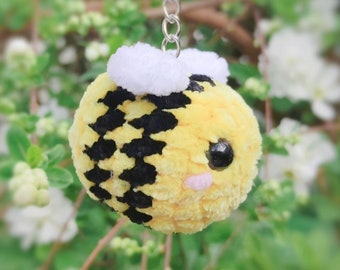 Porte-clés mini abeille au crochet