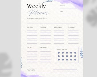 Daily To Do List Printable, Daily Planner, Printable Planner, Instant Download, Elegant Planner, Weekly Planner