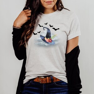 Halloween Witch Hat Shirt, Bats Shirt, Unisex Halloween Flying Bats Shirt, Halloween Gift