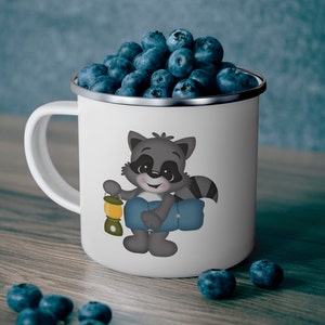 Camping Mug  Racoon, Woodland Animals, Forest Animals, Camping Mug Gift Idea, Adventure Camping Kids Mug