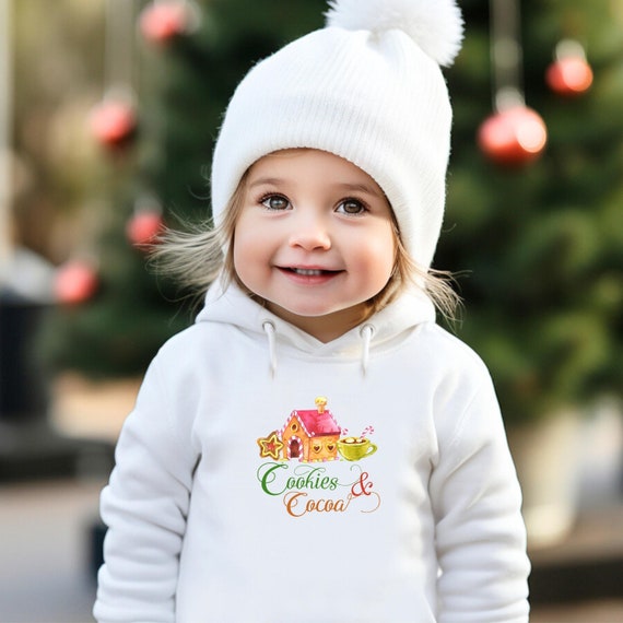 Gingerbread House Toddler Hoodie, Cookies and Cocoa Design, Christmas Sweatshirt, Holiday Kids Fleece Jumper, Festive Youth Pullover, Winter