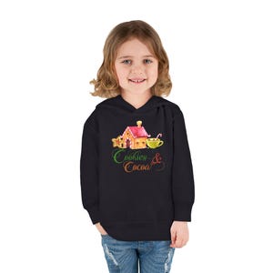 Gingerbread House Toddler Hoodie, Cookies and Cocoa Design, Christmas Sweatshirt, Holiday Kids Fleece Jumper, Festive Youth Pullover, Winter image 4