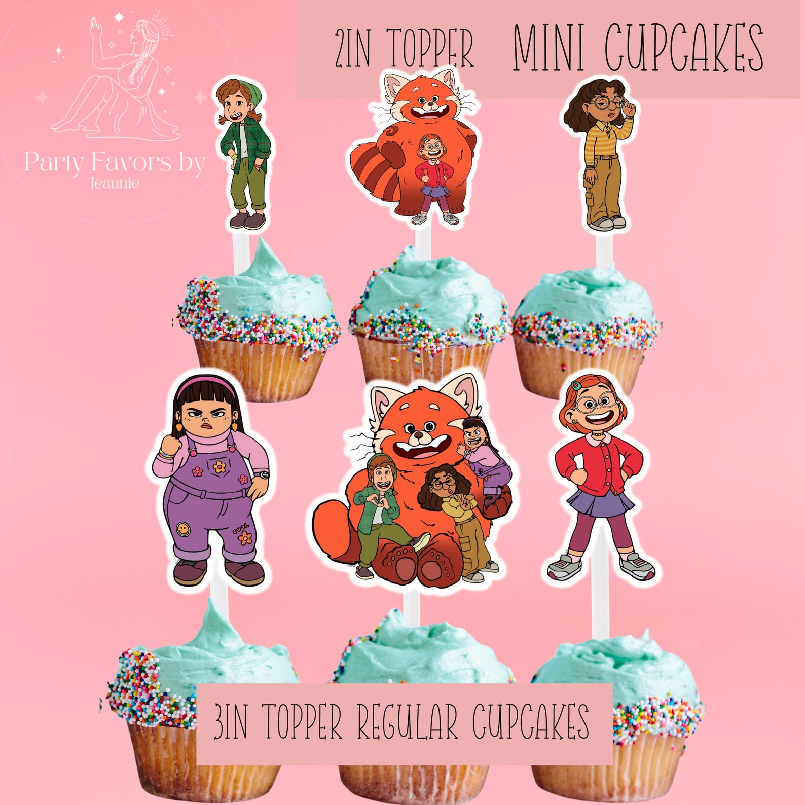 Turning Red Toppers Turning Red Cupcake Toppers Turning Red Etsy