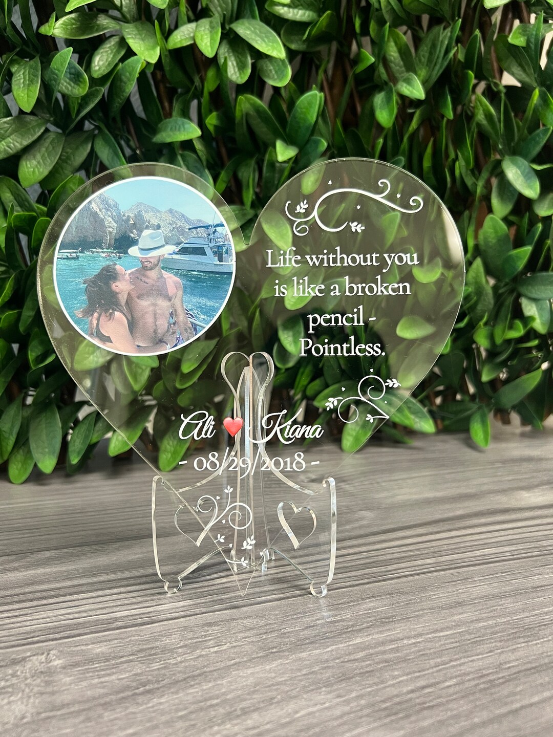 Plaque Custom, Plaque Gift, Personalized Heart Plaque, Acrylic Heart