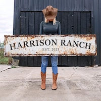 Farm Sign Metal, Custom Farm Signs, Farmhouse Sign, Ranch Entrance ...