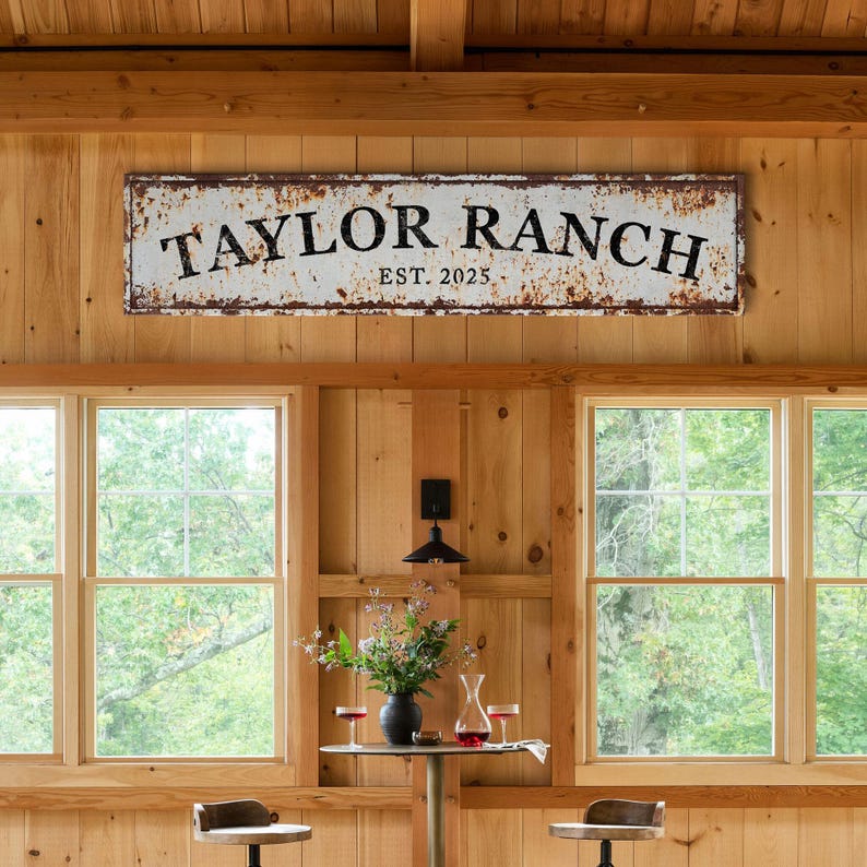 Personalized Farm Sign, Large Family Last Name and Established Date ...