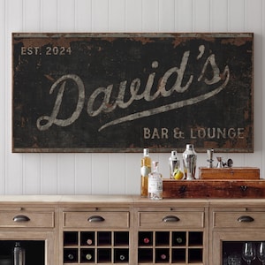 Rustic Custom Bar Sign for Man Cave, Home Bar & lounge, Basement Bar Sign Pub Art, Industrial Vintage Garage, Name Wall Art Speakeasy Decor