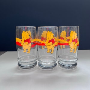 Verres Winnie l'ourson - verres à boire vintage Disney à collectionner avec ourson
