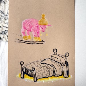 Original Hand Drawn Pencil Lamb Illustration | 9” x 12” image 5