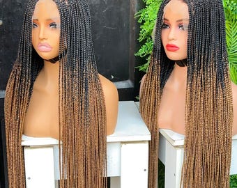 34 Inch Knotless Box Braided Wigs 13x6 HD Lace Frontal  display picture 3