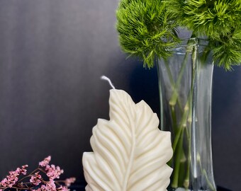 Handmade Soy Candle: Luxury Leaf Home Decor