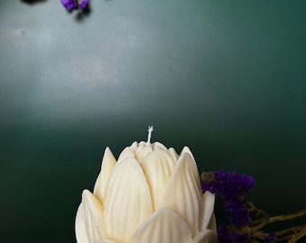 White Lotus Candle Shaped