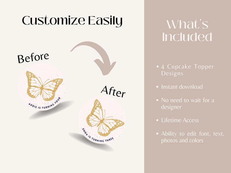Butterfly Cupcake Toppers Printable Cupcake Toppers - Etsy