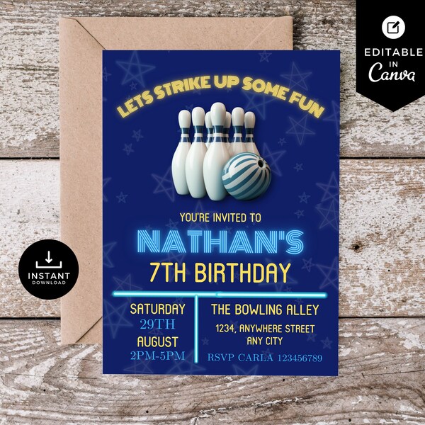 Boys 7th Birthday Invitation Etsy Israel