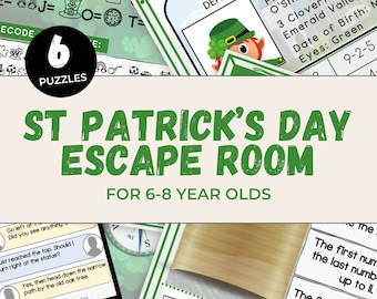 St Patrick's Day Escape Room for Kids, Printable Party Game, Paddy's Day Activity, Escape Room at Home, Family Game Night, Mystery Puzzle