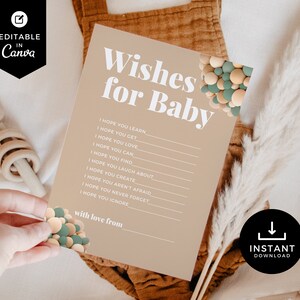 Wensen voor babykaart, babyshowerspel, babyshoweractiviteit, gebeden voor baby, teddybeerballonnen, Canva, advies, genderneutraal, BSBR04
