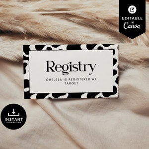 Scheda del registro delle mucche, Registro della doccia per bambini, Modello Canva, Moderna, Scheda di custodia, Scheda di invito, Scheda del registro dei regali per bambini, BSCW01