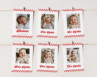 Pizza Party Hanging Photo Banner, Pizza Photo Cards, First Birthday Board, Printable Sign, Editable Template, Birthday Decorations, PP01