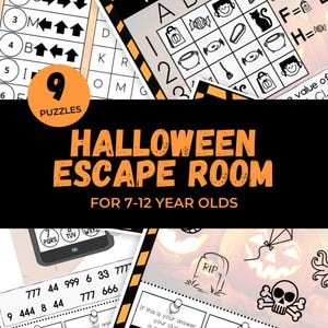 Halloween Escape Room for Kids, Printable Party Game, Halloween Activity, Escape Room at Home, Family Game Night, Mystery Puzzle