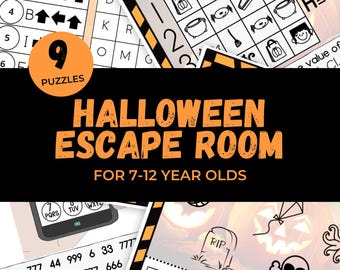 Halloween Escape Room for Kids, Printable Party Game, Halloween Activity, Escape Room at Home, Family Game Night, Mystery Puzzle