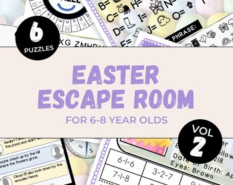 Easter Escape Room for Kids, Printable Party Game, Easter Activity, Escape Room at Home, Family Game Night, Mystery Puzzle, Class Activity