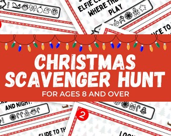 Christmas Scavenger Hunt for Kids, Printable Party Game, Xmas Activity, Indoor Kids Treasure Hunt, Rainy Day Activity