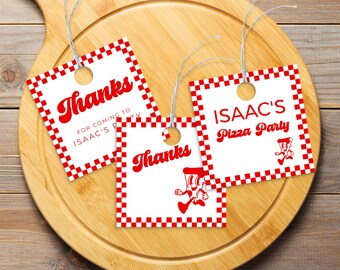Pizza Party Thank You Tag, Thanks Tag, Pizzeria Favour Tag, Kids Pizza Making Party Favor Tag, Editable Template, INSTANT DOWNLOAD, PP01