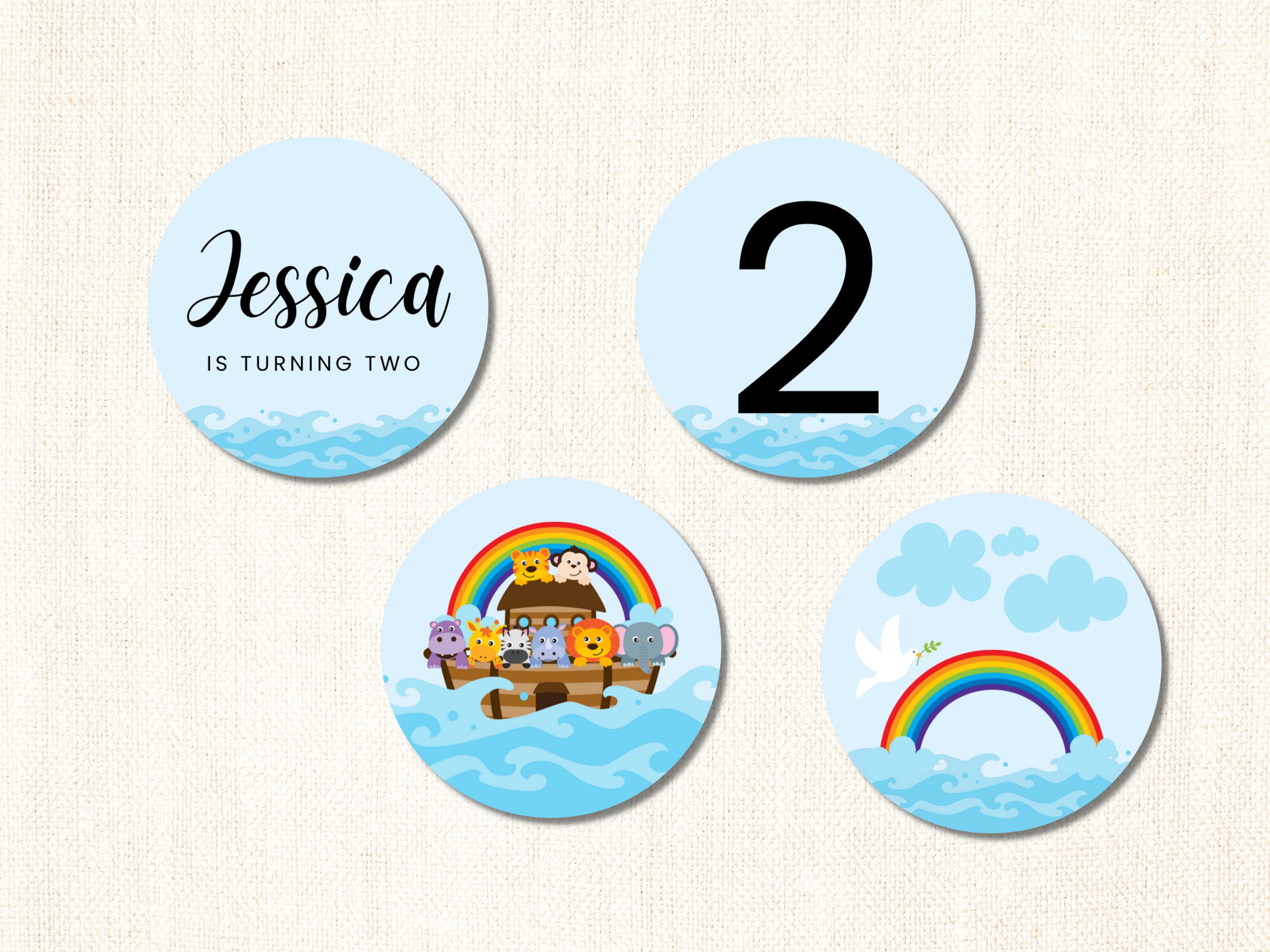 Noah's Ark Cupcake Toppers Printable Cupcake Toppers - Etsy