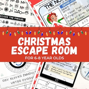 Christmas Escape Room for Kids, Printable Holiday Party Game, Xmas Activity, Escape Room at Home, Family Game Night, Kids Mystery Puzzle