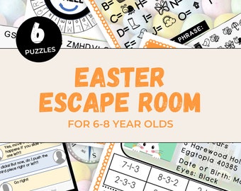 Easter Escape Room for Kids, Printable Party Game, Easter Activity, Escape Room at Home, Family Game Night, Mystery Puzzle, Class Activity