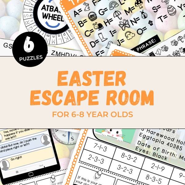 Easter Escape Room for Kids, Printable Party Game, Easter Activity, Escape Room at Home, Family Game Night, Mystery Puzzle, Class Activity