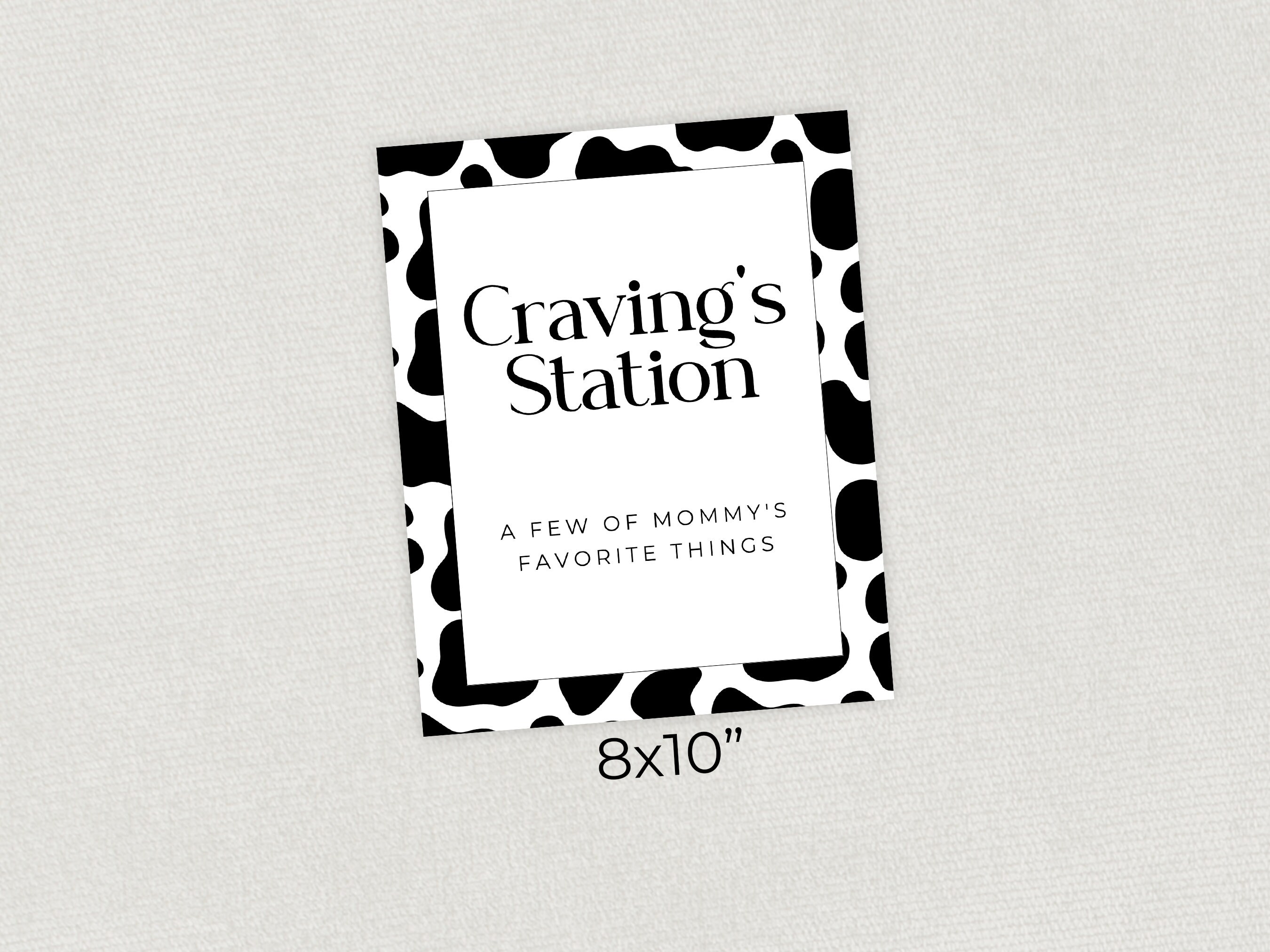 Cow Cravings Station Sign, Cow Baby Shower, Mommy's Cravings, Canva ...