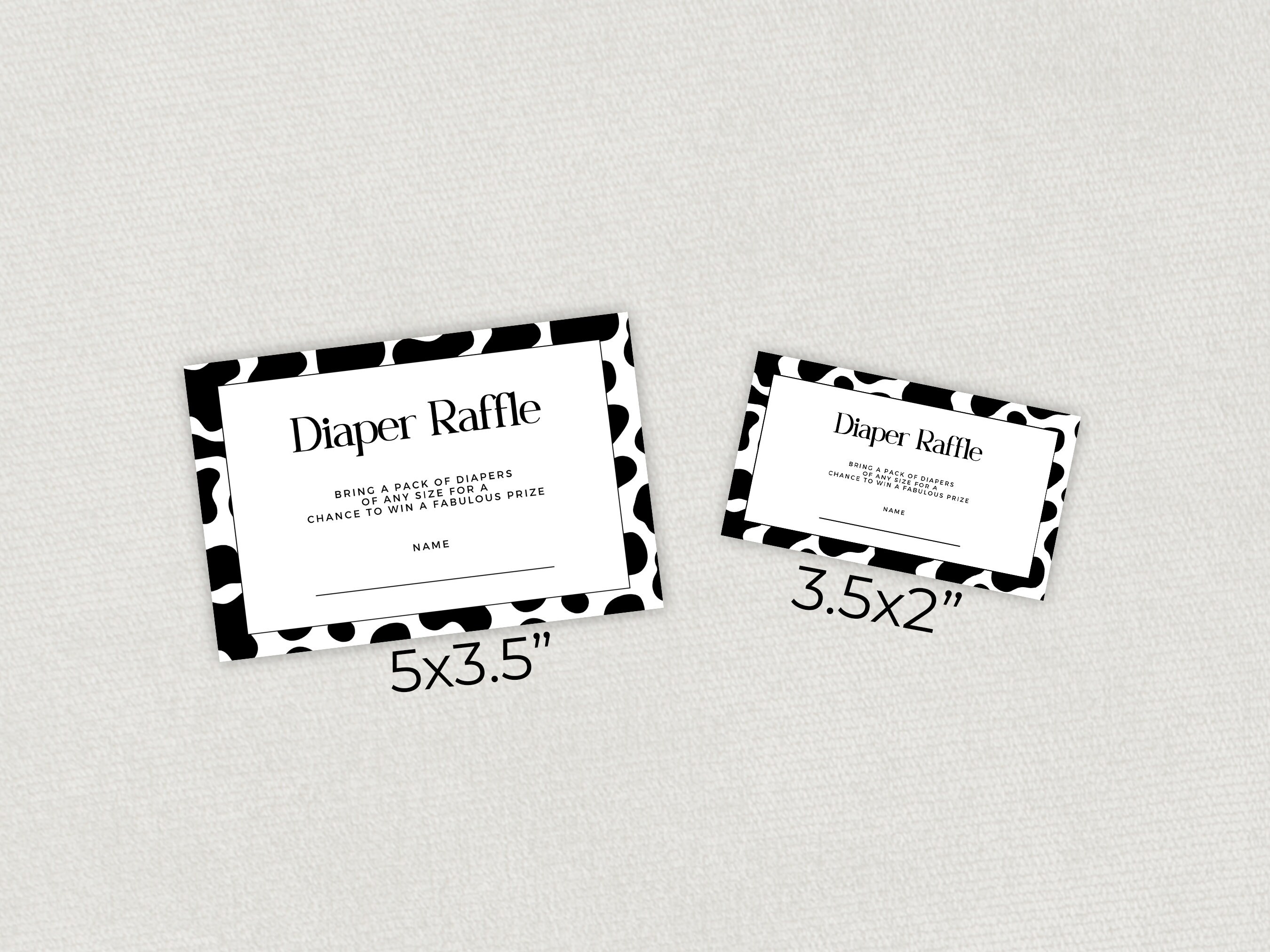 Dancing Cow Raffle Cow Diaper Raffle Card, Cow Baby Shower, Canva Template, Insert Card ...