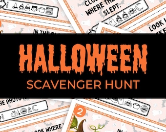 Halloween Scavenger Hunt for Kids, Printable Party Game, Halloween Activity, Indoor Kids Treasure Hunt, Rainy Day Activity