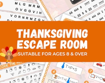 Thanksgiving Escape Room for Kids, Printable Party Game, Fall Activity, Escape Room at Home, Family Game Night, Mystery Puzzle